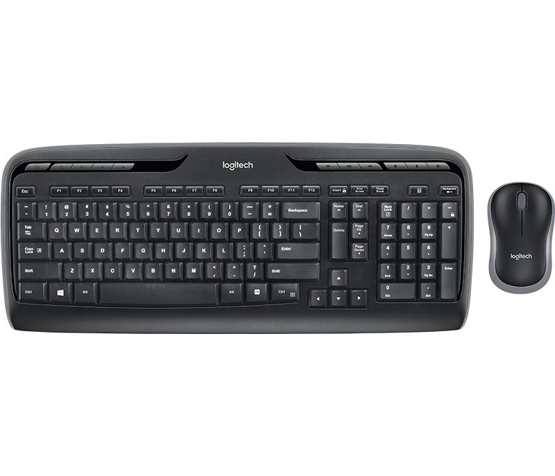Logitech MK330 RF Wireless QWERTY Keyboard and Mouse Combo Black