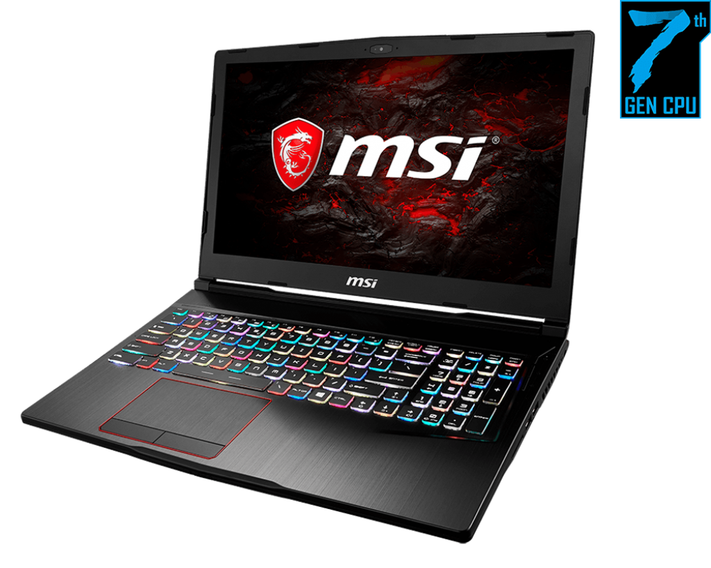 MSI GE63VR 7RE Raider 15.6-inch Gaming Laptop Core i7-7700HQ, 16GB (8GB*2), 256GB SSD, 1TB HDD, GTX 1060 6GB GDDR5, Windows10