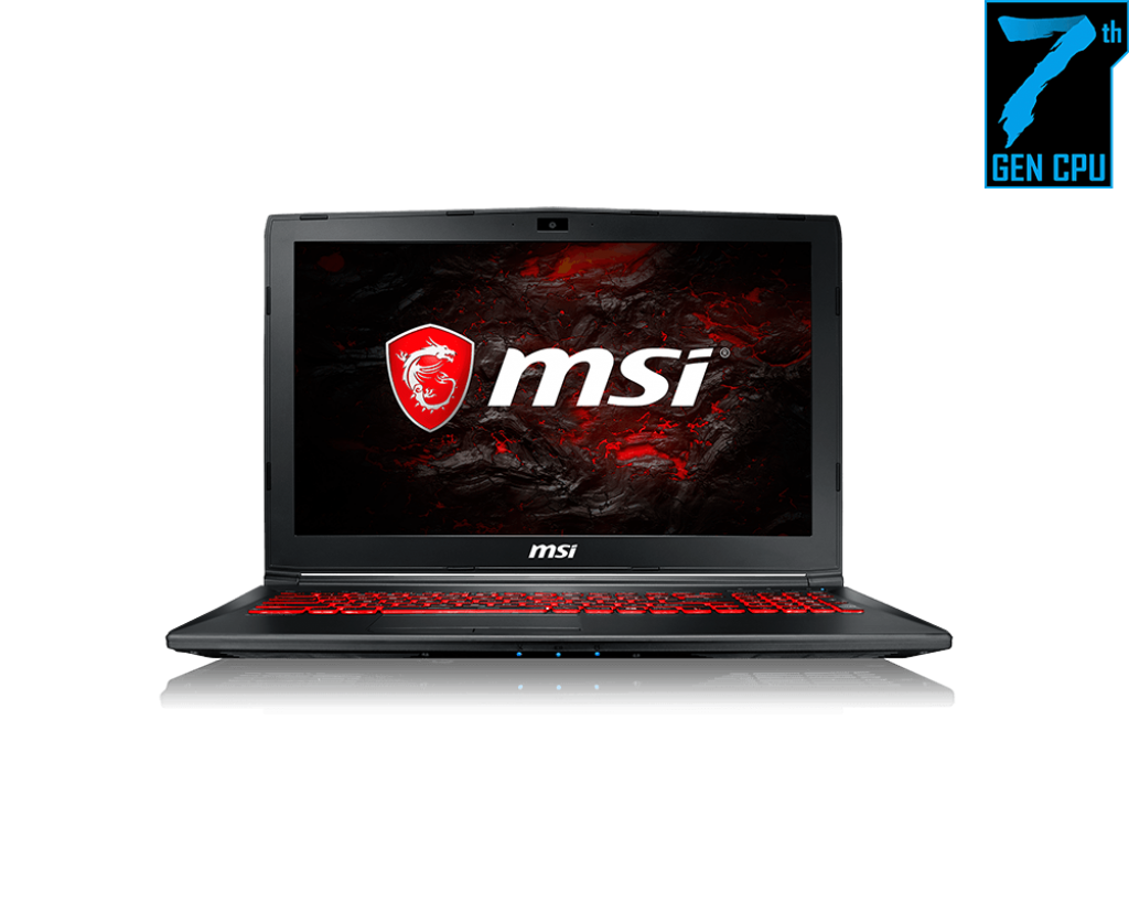 MSI GL62M 7REX 15.6-inch Gaming Laptop Core i7-7700HQ, 16GB (8GB*2), 256GB SSD, 1TB HDD, GTX 1050 Ti 4GB GDDR5, Windows10