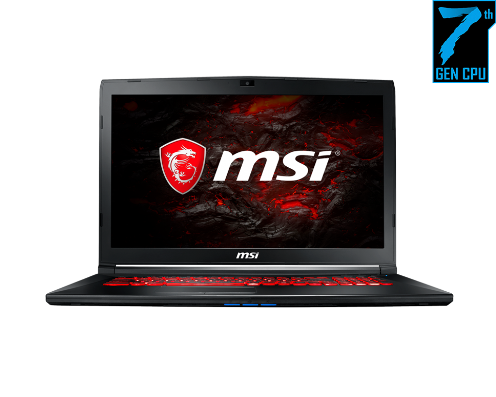 MSI GL72M 7REX 17.3-inch Gaming Laptop Core i7-7700HQ, 16GB (8GB*2), 256GB SSD, 1TB HDD, GTX 1050 Ti 4GB GDDR5, Windows10 