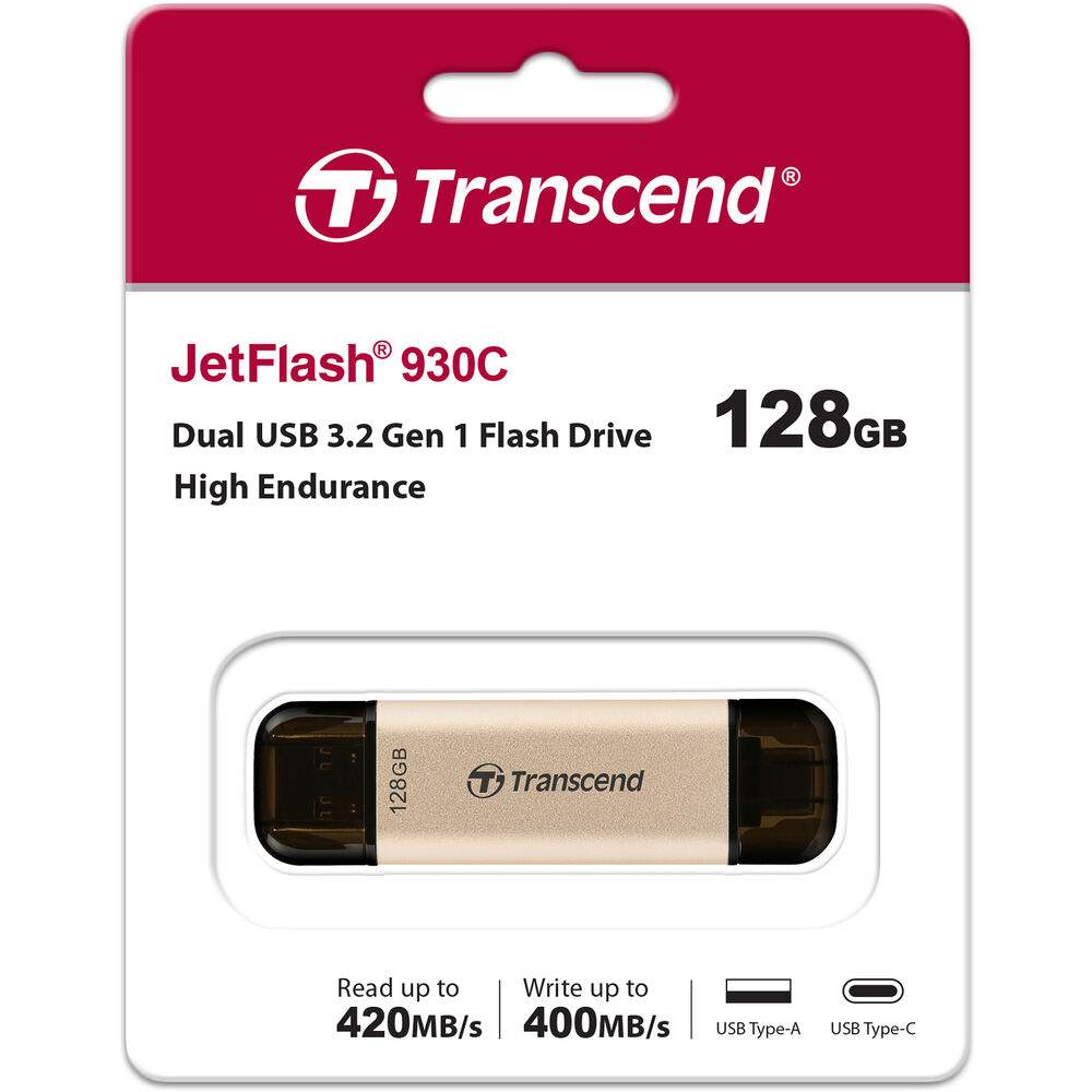 Transcend JetFlash 930C 2-In-1 Flash Drive 128GB (TS128GJF930C)