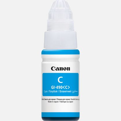Canon Ink GI-490 C Cyan Ink Bottle, 0664C001