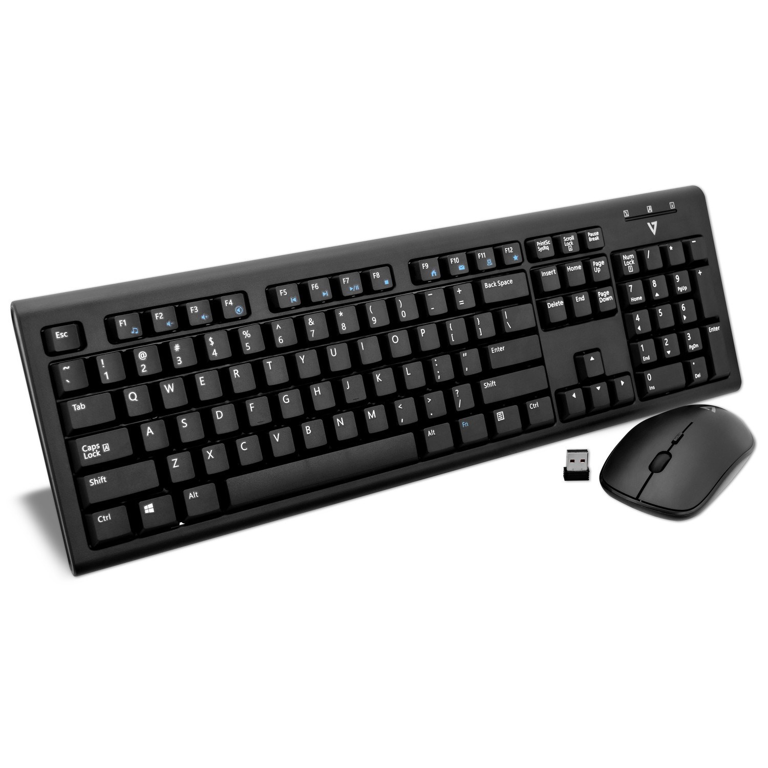 V7 Wireless Keyboard and Mouse Combo - Black