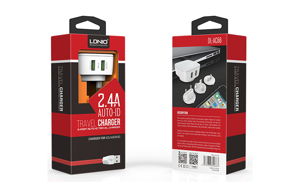 LDNIO DL-AC66 USB Travel Charger 2.4A