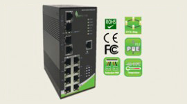 3isys ETH-8C2FC-POE INDUSTRIAL 10-PORT MANAGED PoE Ethernet Switch with 8x10/100base-T and 2xGiga combo