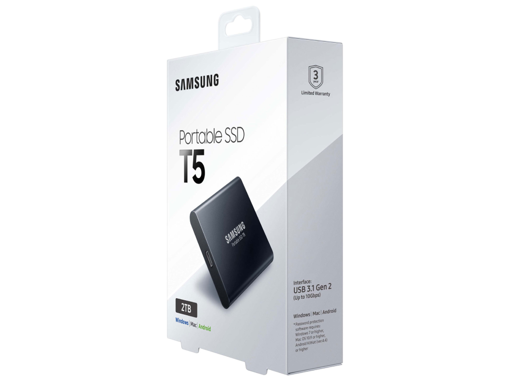 Disque Dur Externe T5 Portable 2To SSD Samsung (MU-PA2T0B/EU