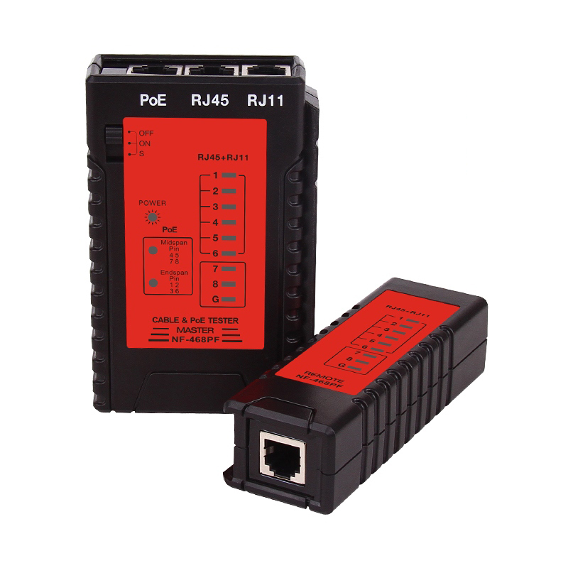 Noyafa NF-468PF Cable continuity testers POE Tester Check the RJ11& RJ45 Cable quickly Detect Automatically tests for continuity