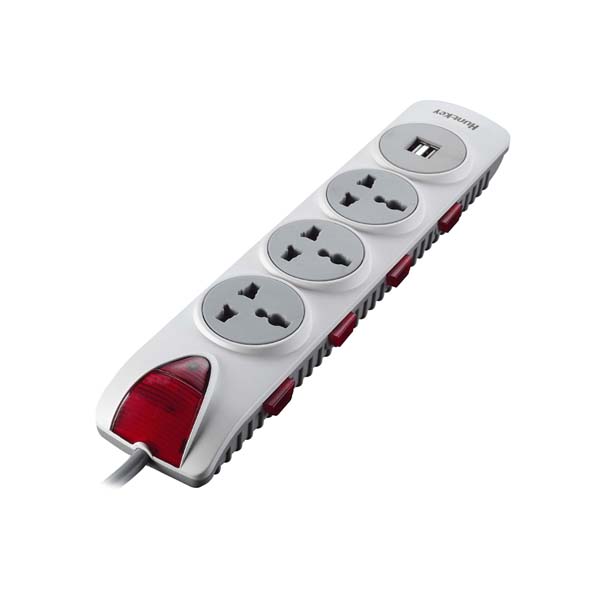 Huntkey Power Strip 3 Sockets - 2 Port USB - 5 Meter