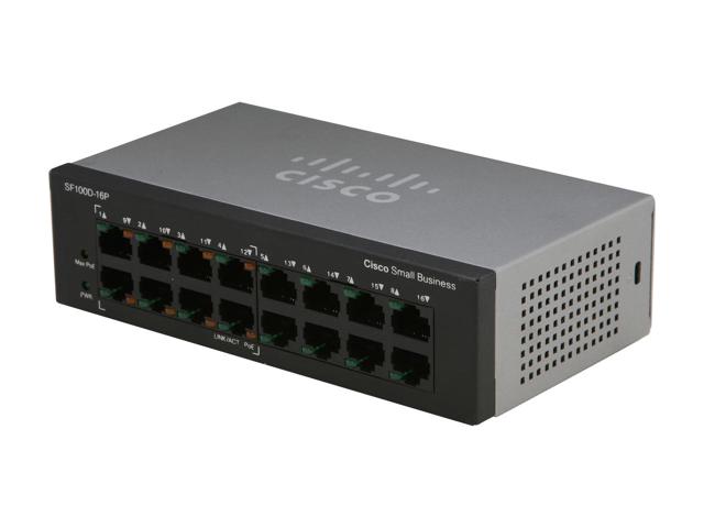 Cisco SF100D-16P 16-Port 10 100 PoE Desktop Switch