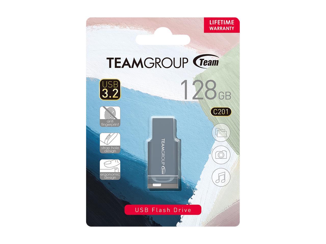 Team Group 128GB C201 USB 3.2 Flash Drive, Speed Up to 90MB/s (TC2013128GL01)