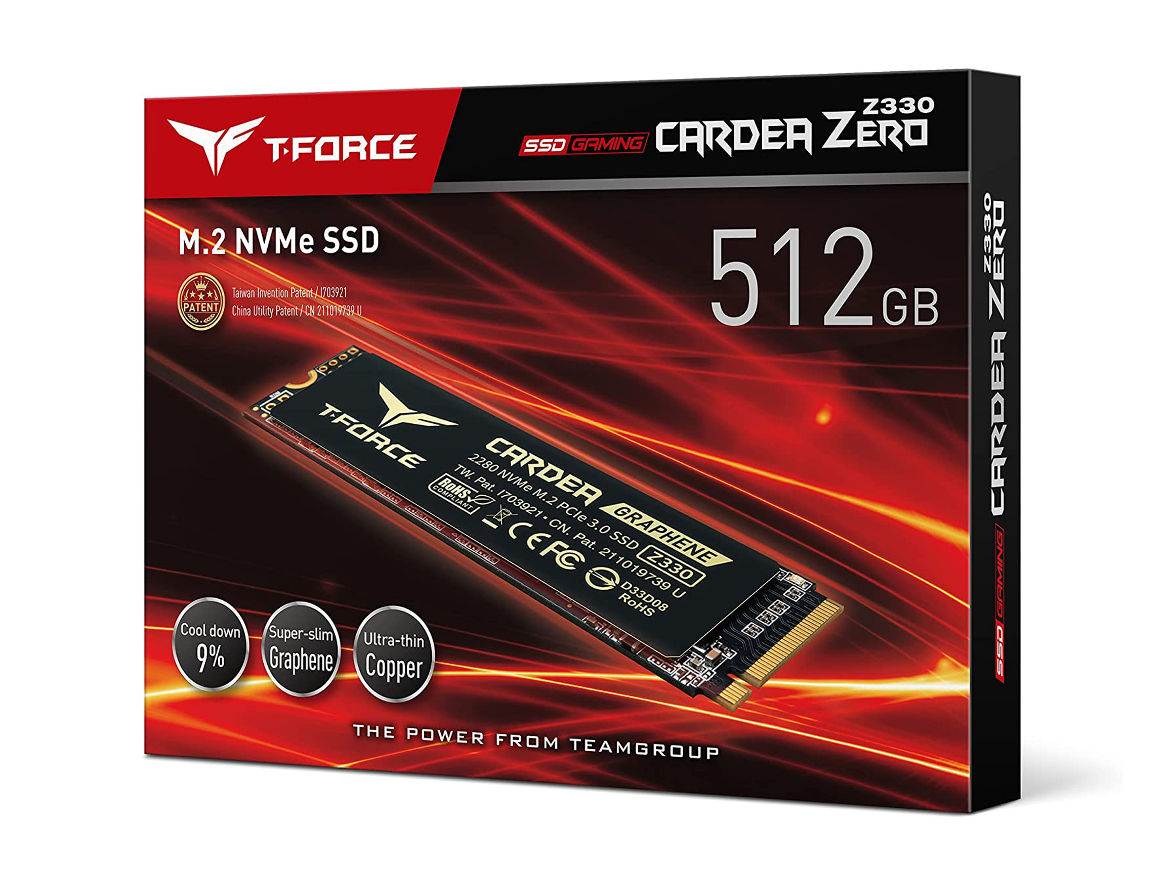 Team Group T-FORCE CARDEA ZERO Z330 M.2 2280 512GB PCIe Gen3 x4 with NVMe 1.3 Internal Solid State Drive (SSD) TM8FP8512G0C311