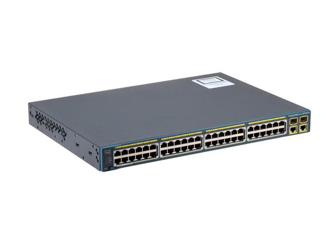 Cisco Catalyst 2960 48 PoE 2 SFP 2 Fixed Port Switch with LAN Lite Image WS-C2960+48PST-S
