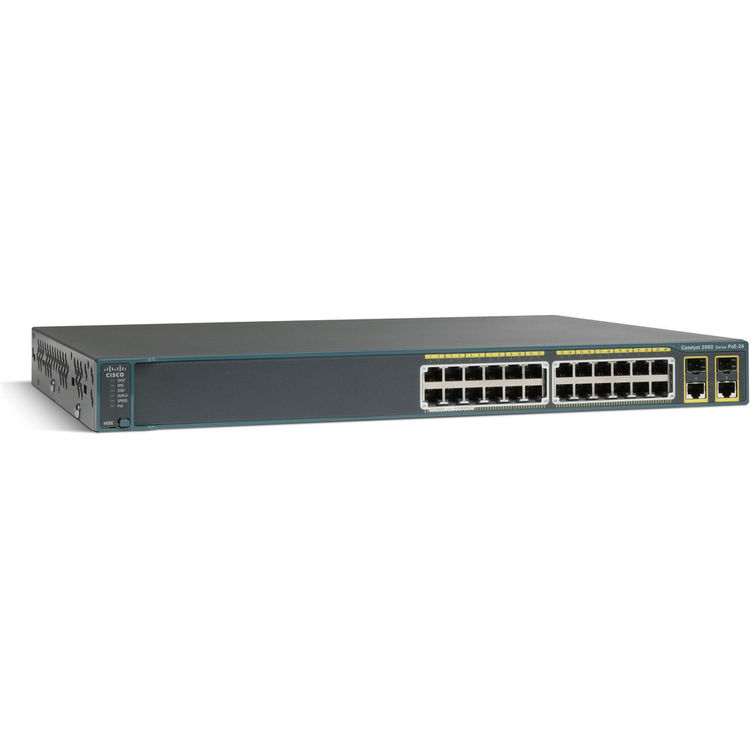 Cisco Catalyst 2960 24-Port PoE Ethernet Switch with 2 Dual-Purpose Uplinks WS-C2960+24PC-L
